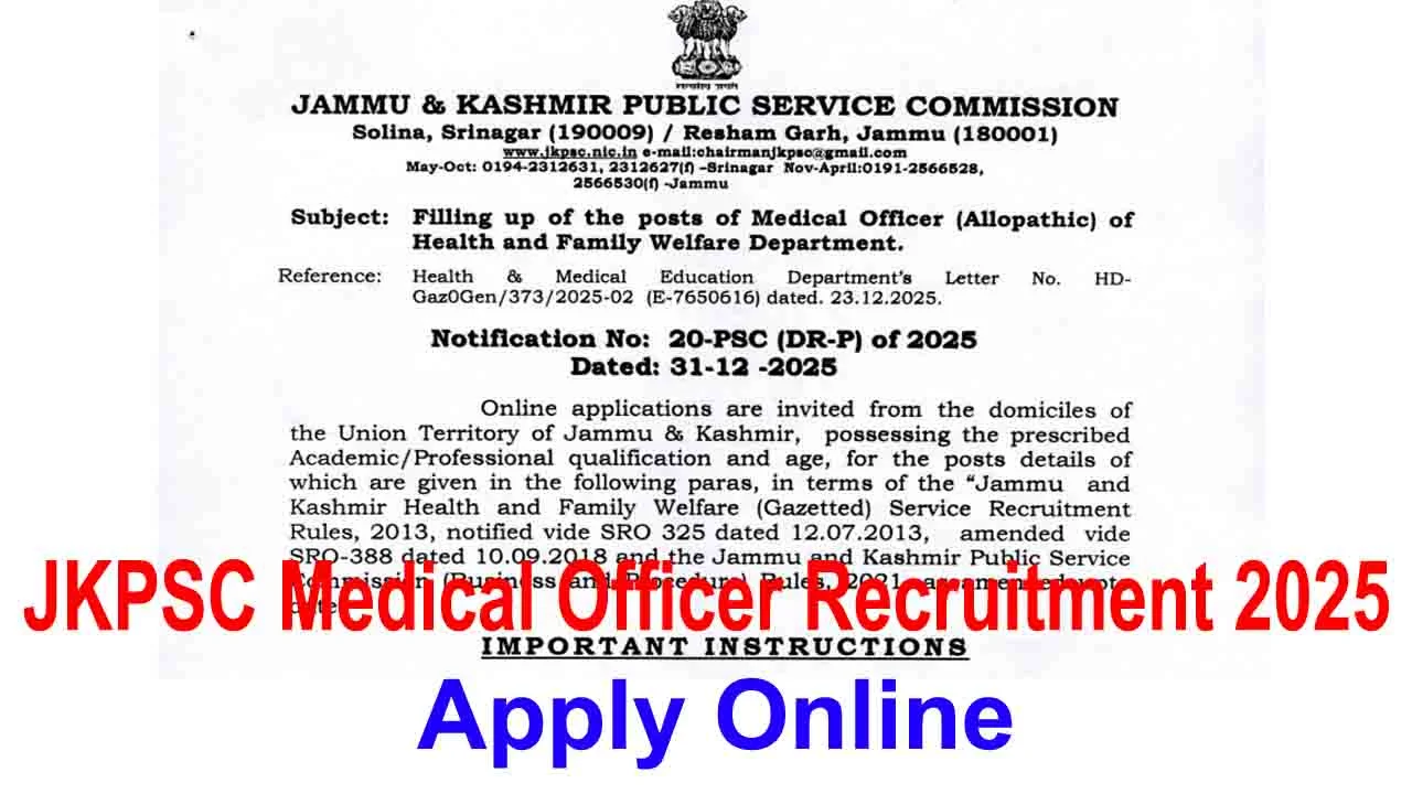 JKPSC Medical Officer