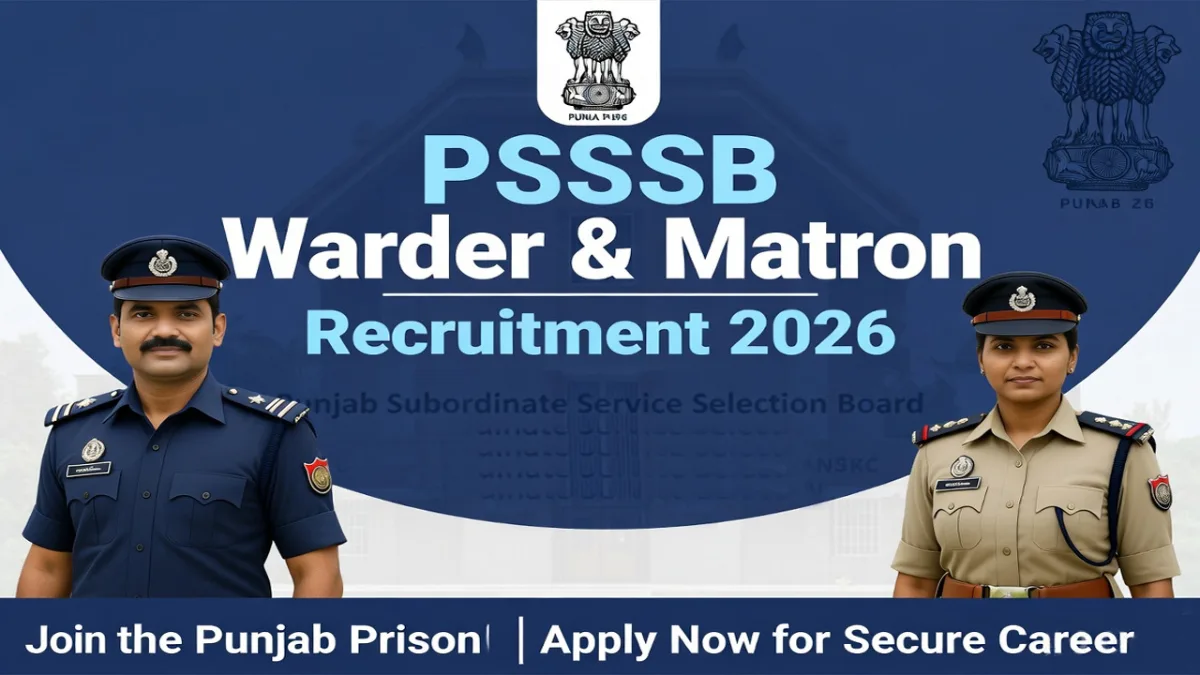 PSSSB Warder & Matron Recruitment 2026: Apply Online, Eligibility & Vacancy Details