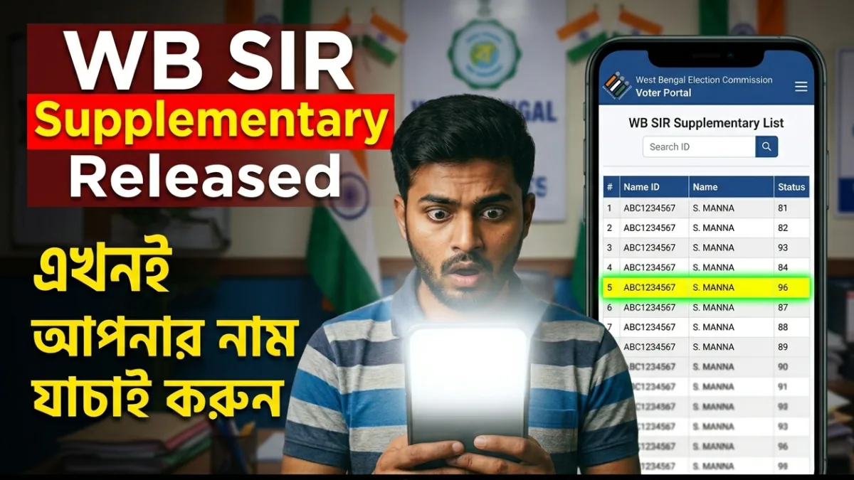 WB SIR Supplementary Voters List 2026 Released – Check Your Name Now