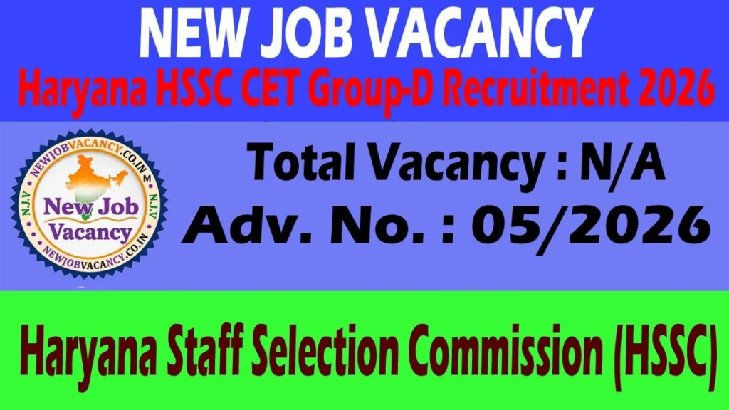Apply online for Haryana HSSC CET Group-D Recruitment 2026. Check eligibility, application dates, selection process, exam pattern and latest updates.