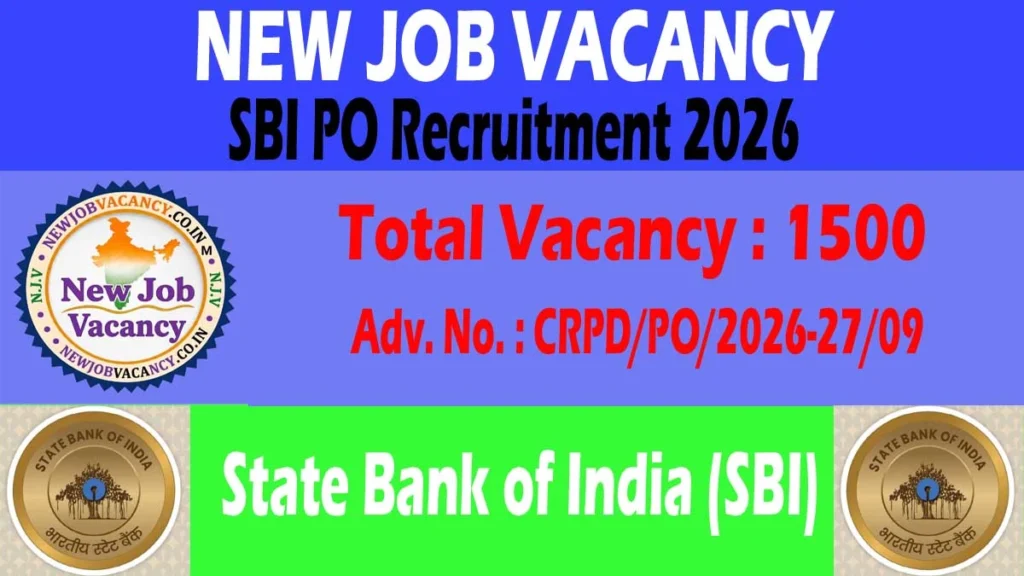 SBI PO Recruitment 2026: 1500 Vacancies Announced, Online Application Begins Today
